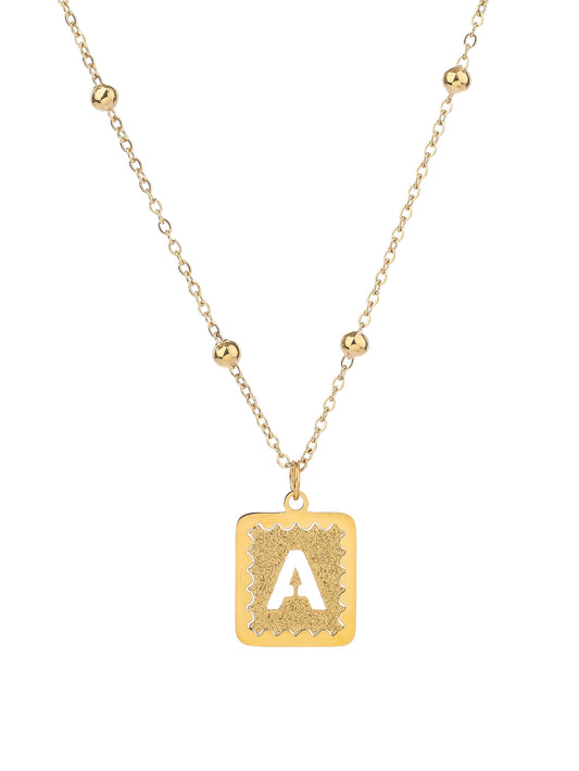 Stainless Steel Pendant Necklace for Women - Fashionable, Versatile, and Cute Letter Design with 18K Gold Plating - Perfect for Everyday Style! - YUZENG-jewelrystore.com