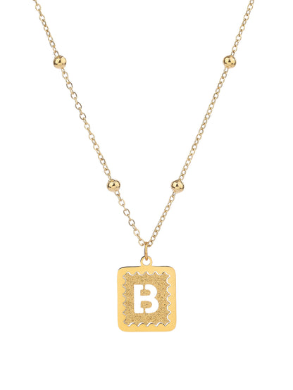 Stainless Steel Pendant Necklace for Women - Fashionable, Versatile, and Cute Letter Design with 18K Gold Plating - Perfect for Everyday Style! - YUZENG-jewelrystore.com