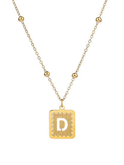 Stainless Steel Pendant Necklace for Women - Fashionable, Versatile, and Cute Letter Design with 18K Gold Plating - Perfect for Everyday Style! - YUZENG-jewelrystore.com
