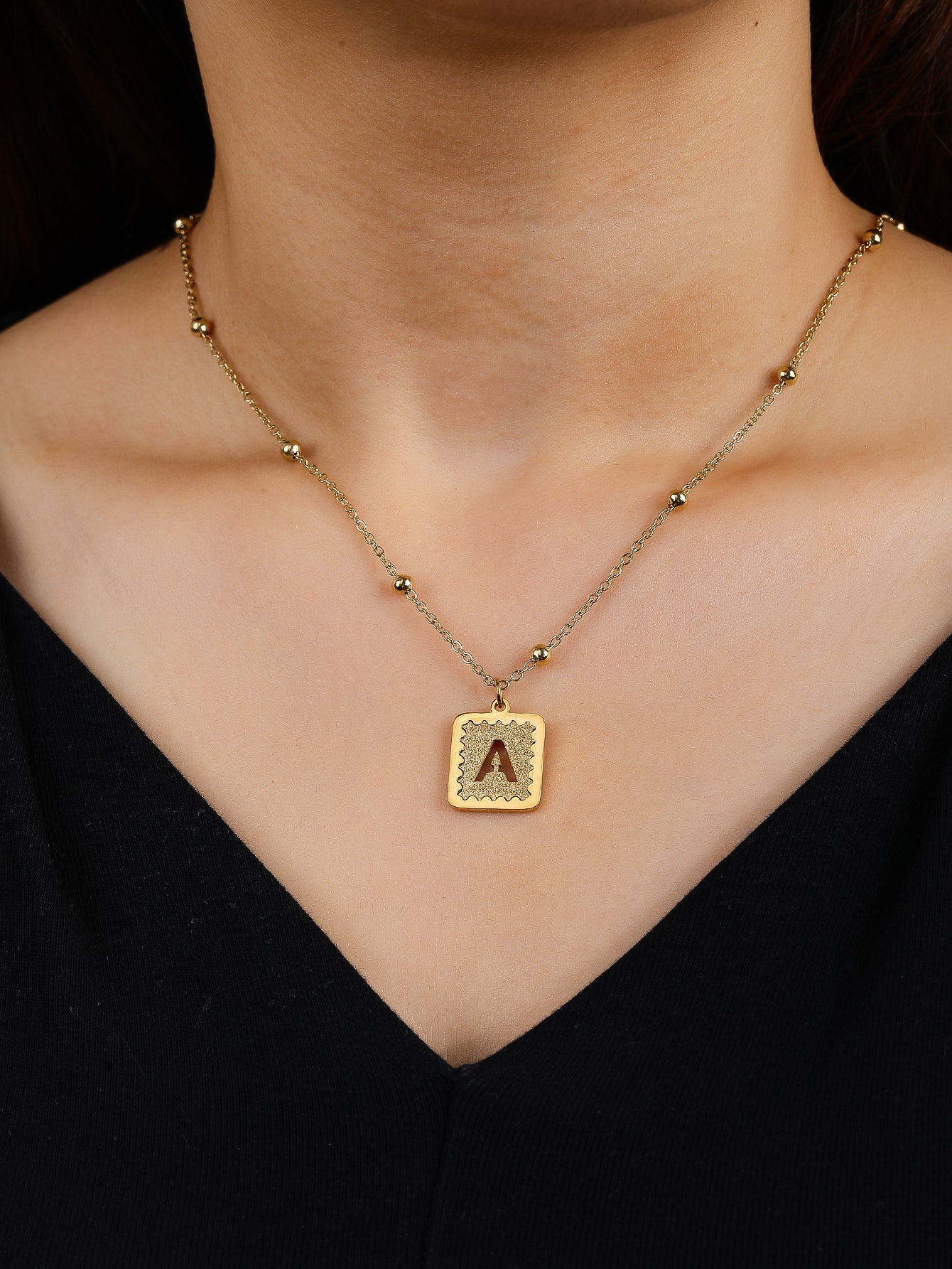 Stainless Steel Pendant Necklace for Women - Fashionable, Versatile, and Cute Letter Design with 18K Gold Plating - Perfect for Everyday Style! - YUZENG-jewelrystore.com