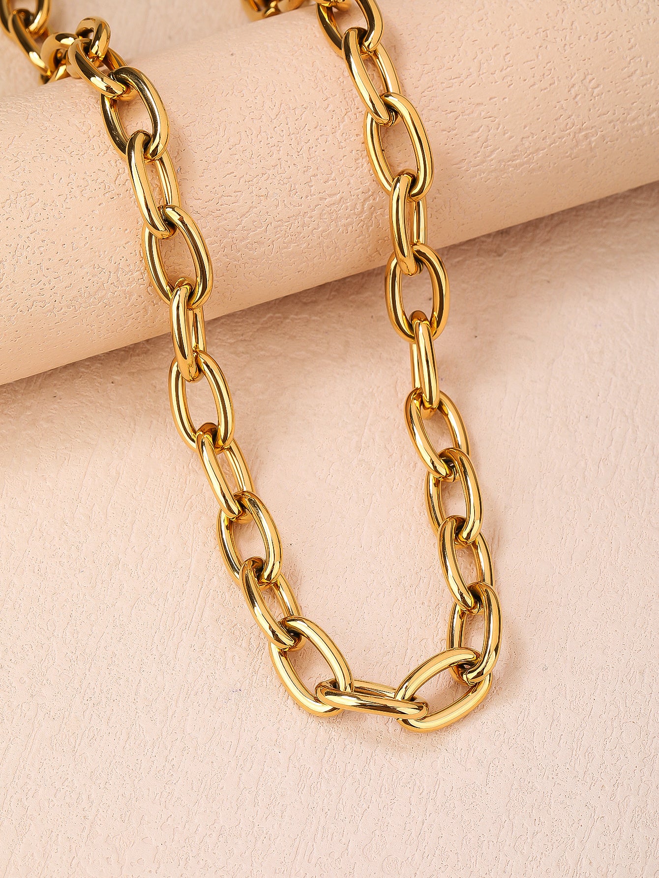 Stainless steel 18k gold plated ladies fashion thick chain choker chain necklace - YUZENG-jewelrystore.com