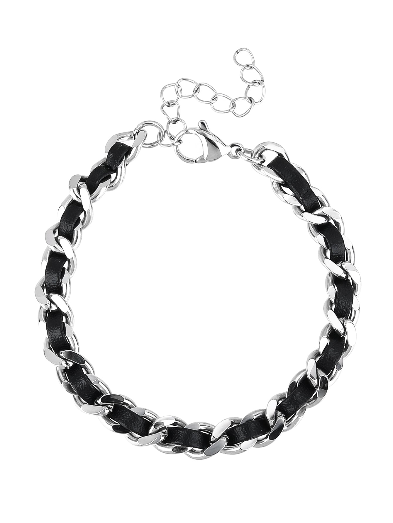 Stainless Steel Fashion Punk Leather Wrap Personalized Bracelet - YUZENG-jewelrystore.com