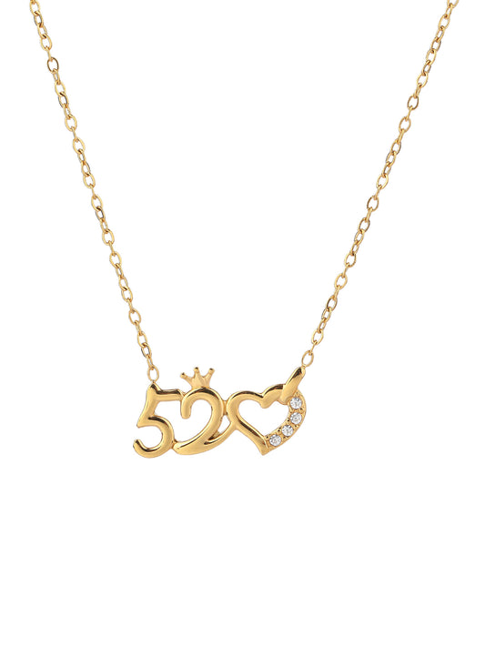 Fashionable stainless steel 18k gold plated lady love pendant chain necklace - YUZENG-jewelrystore.com