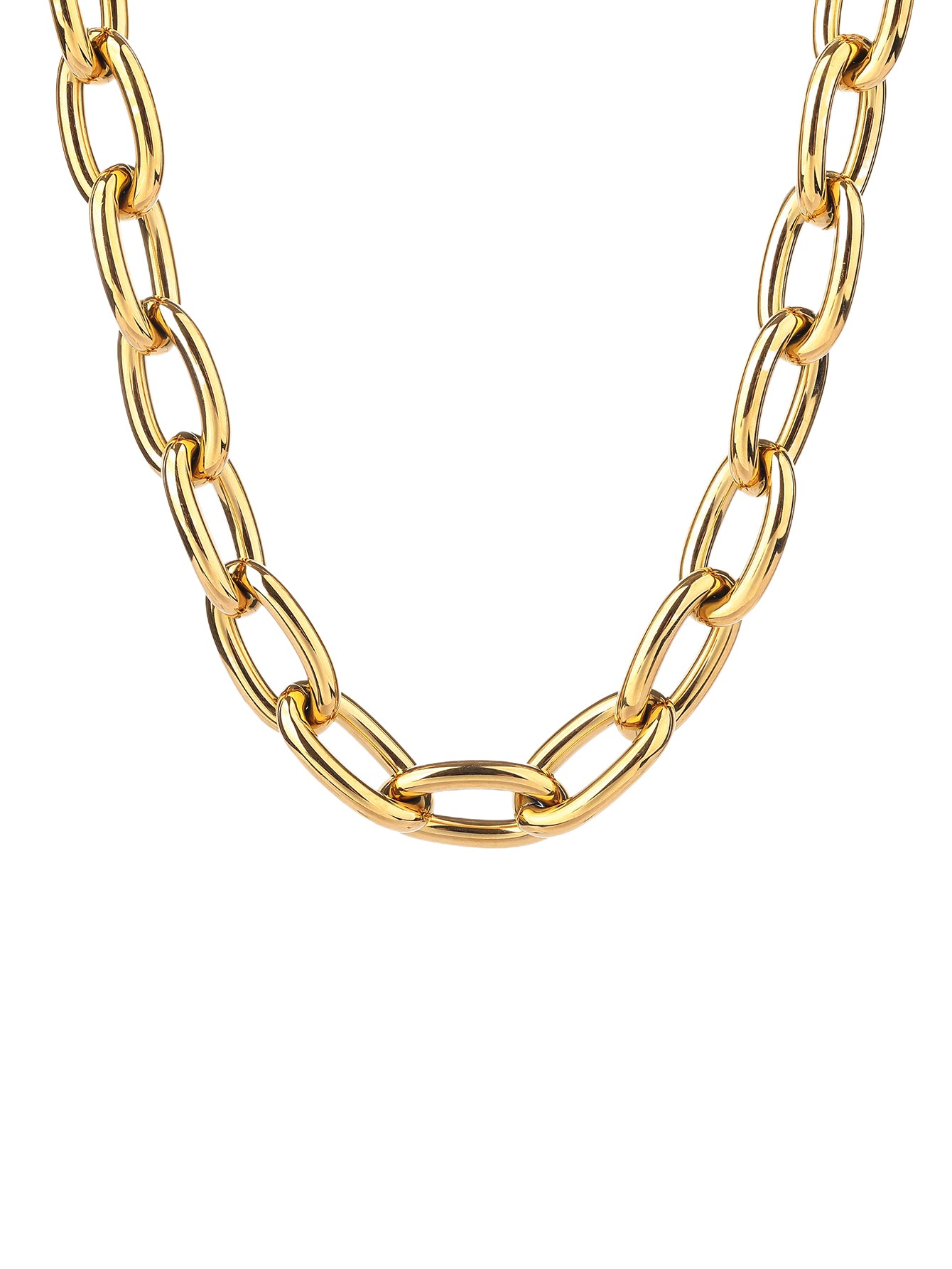 Stainless steel 18k gold plated ladies fashion thick chain choker chain necklace - YUZENG-jewelrystore.com