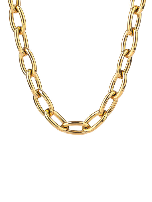 Stainless steel 18k gold plated ladies fashion thick chain choker chain necklace - YUZENG-jewelrystore.com