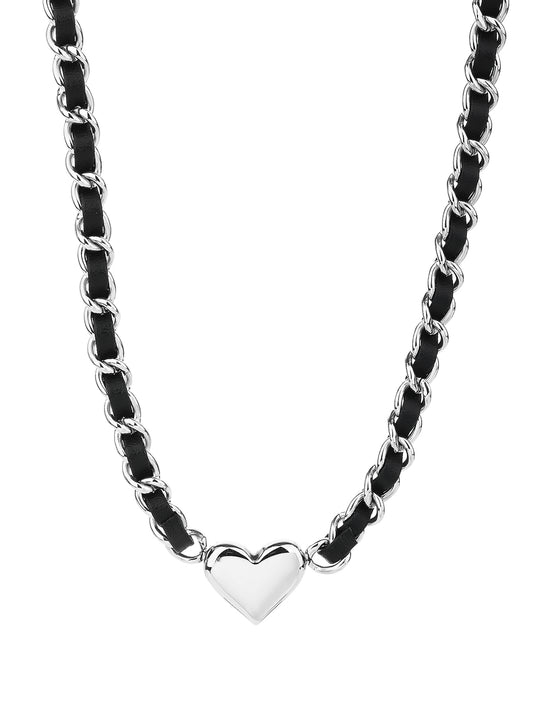 Stainless Steel Punk Heart Pendant Necklace Choker - YUZENG-jewelrystore.com