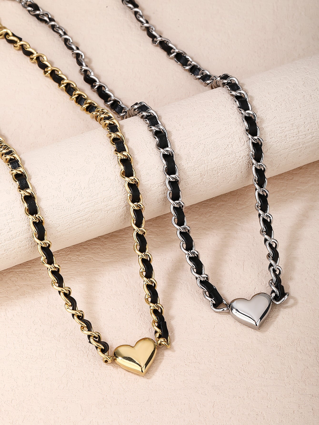 Stainless Steel Punk Heart Pendant Necklace Choker - YUZENG-jewelrystore.com