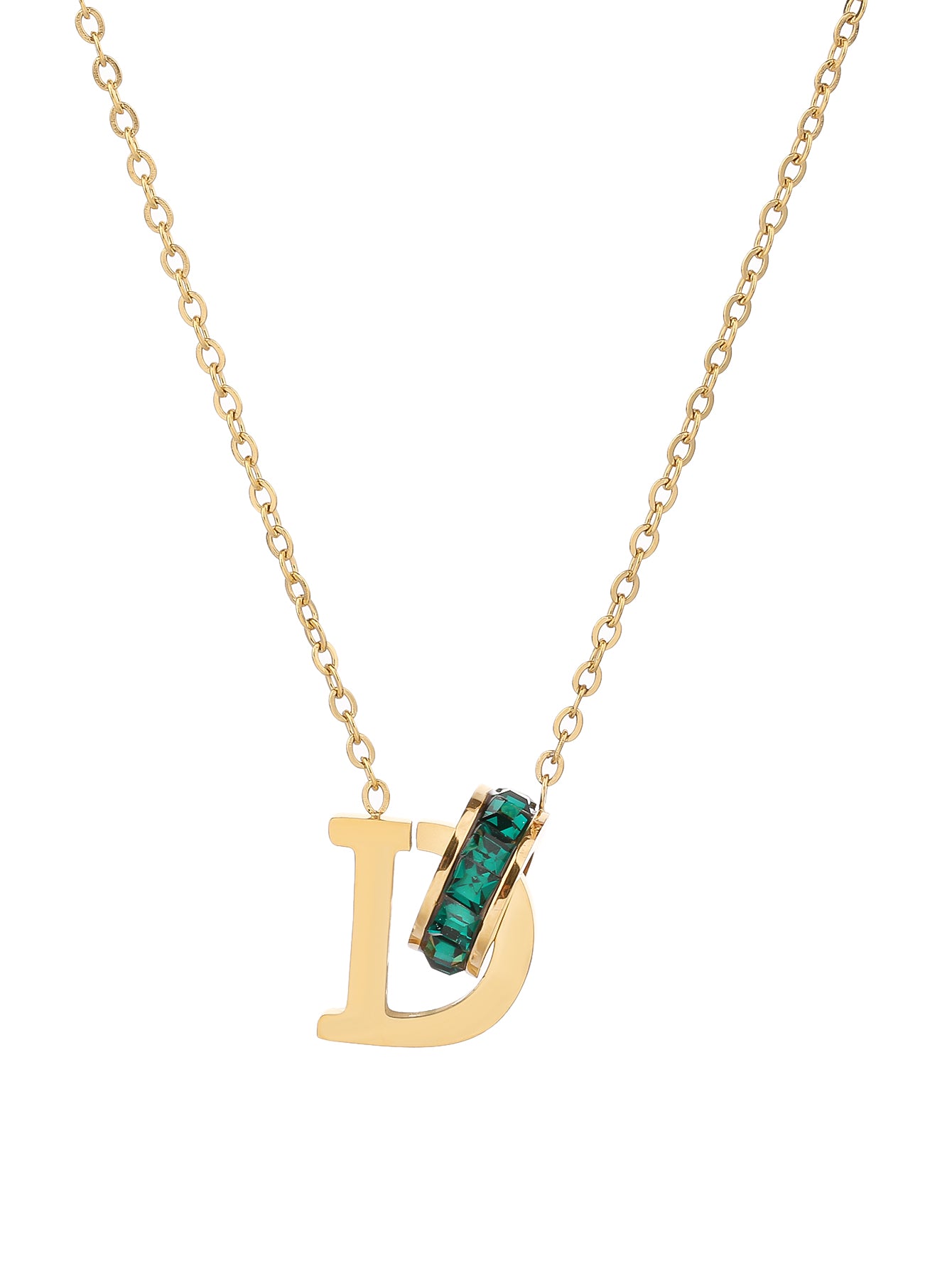 Stylish Stainless Steel 18K Gold Plated Letter D Necklace, Uniquely Charming - YUZENG-jewelrystore.com