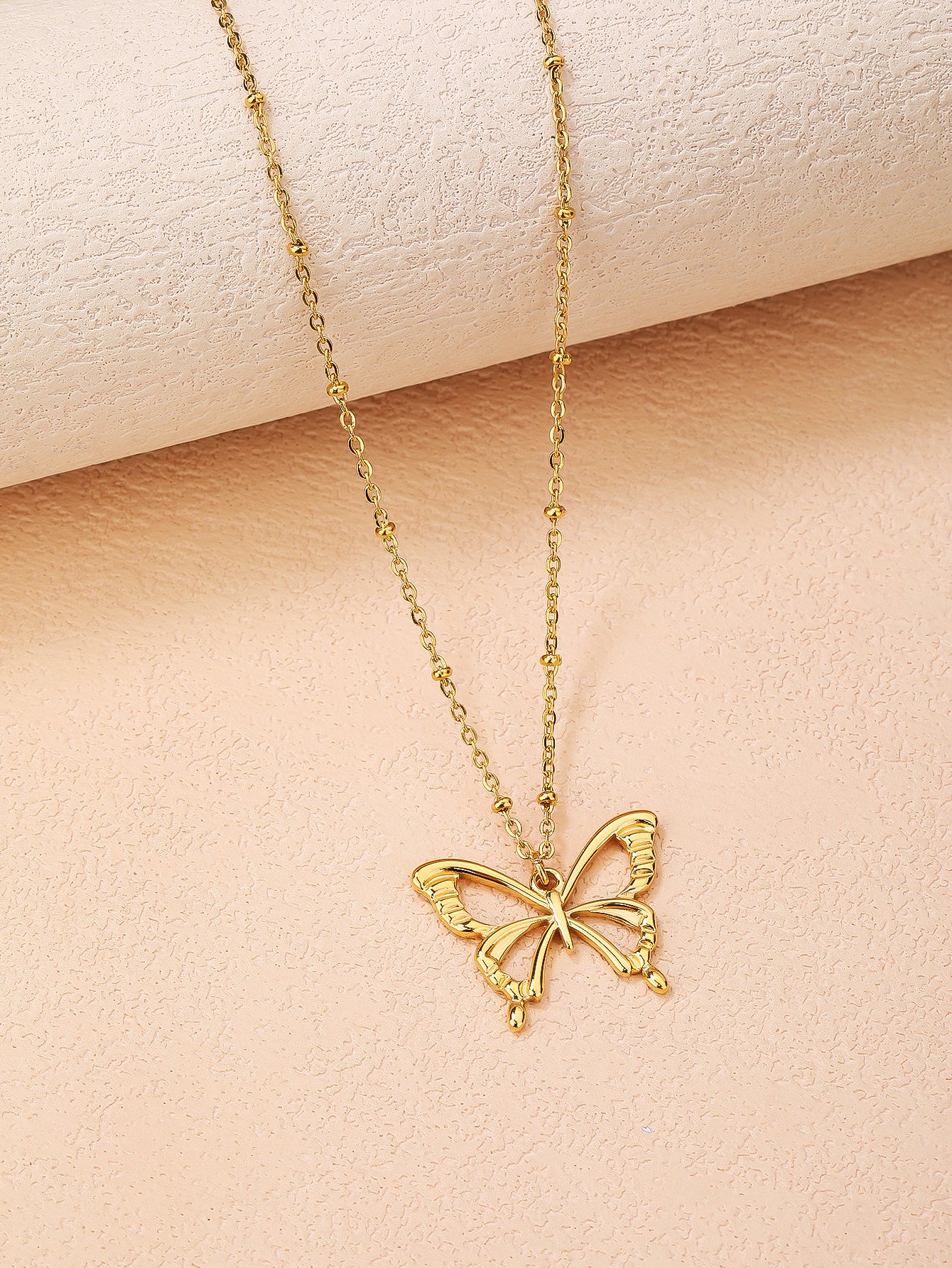Fashion Stainless Steel 18k Butterfly Pendant Necklace for Women - YUZENG-jewelrystore.com