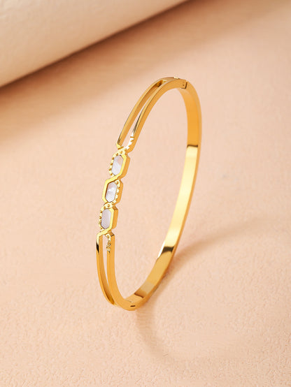 Bracelets for Women - 18k Gold bracelet - Love Bangle Bracelets, Non-Tarnish Gold Bangles, Stainless Steel Jewelry - Fashion Accessories for Women's Style - YUZENG-jewelrystore.com