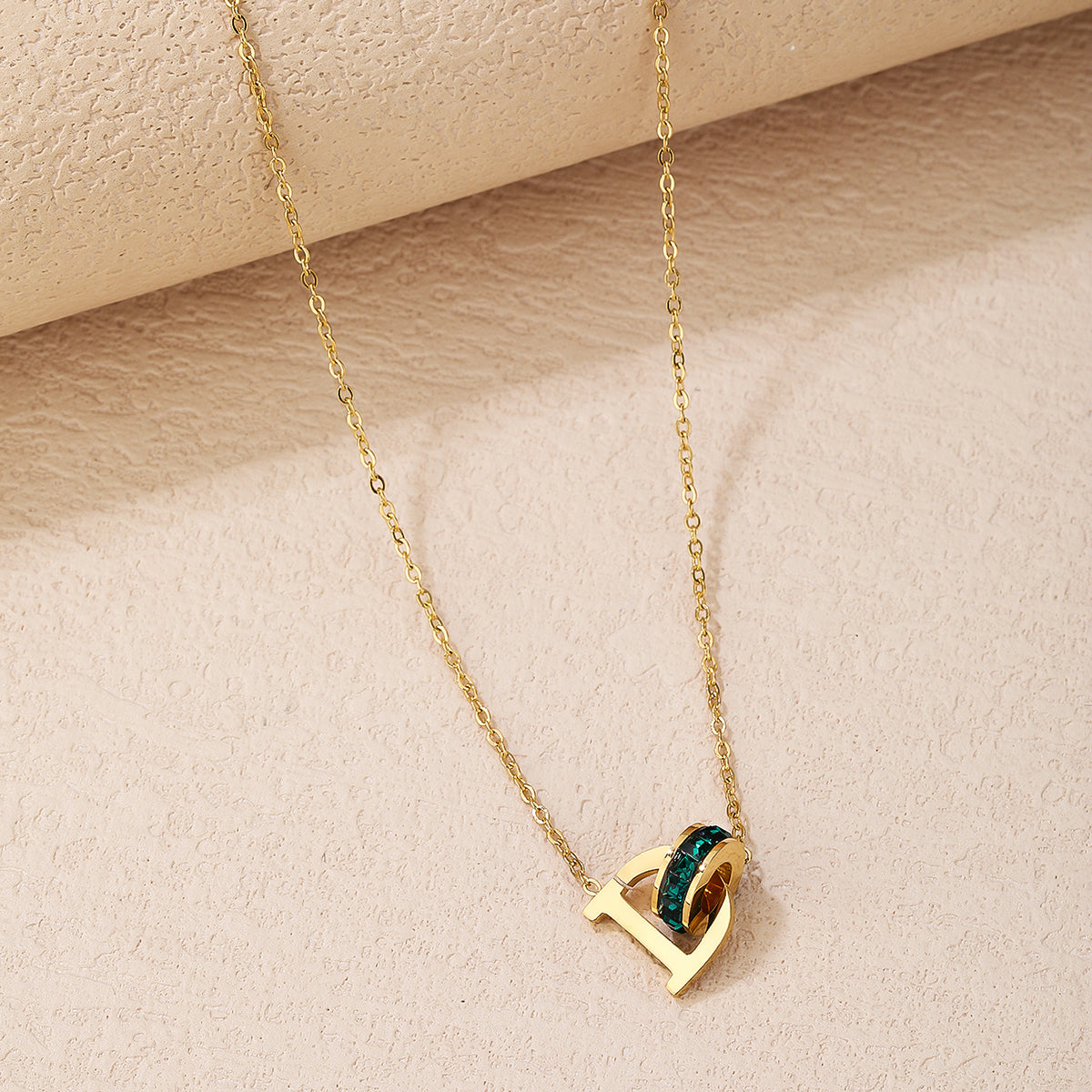 Stylish Stainless Steel 18K Gold Plated Letter D Necklace, Uniquely Charming - YUZENG-jewelrystore.com