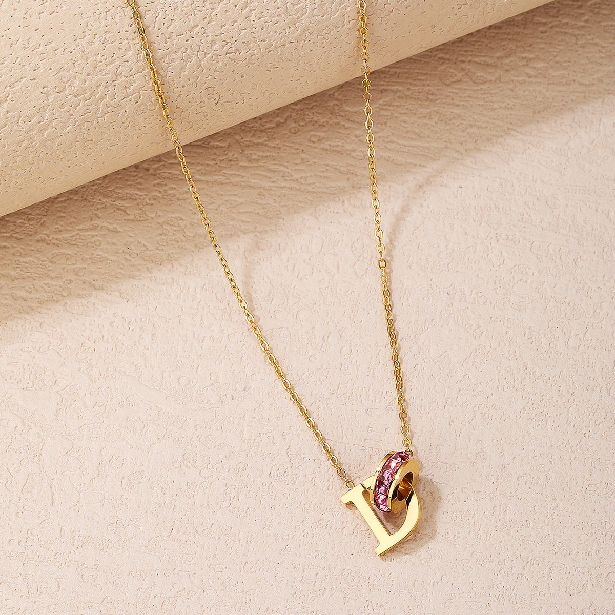 Stylish Stainless Steel 18K Gold Plated Letter D Necklace, Uniquely Charming - YUZENG-jewelrystore.com