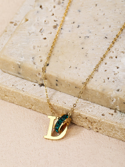 Stylish Stainless Steel 18K Gold Plated Letter D Necklace, Uniquely Charming - YUZENG-jewelrystore.com