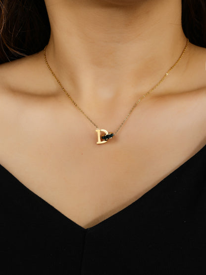 Stylish Stainless Steel 18K Gold Plated Letter D Necklace, Uniquely Charming - YUZENG-jewelrystore.com