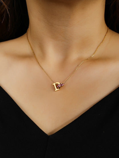 Stylish Stainless Steel 18K Gold Plated Letter D Necklace, Uniquely Charming - YUZENG-jewelrystore.com