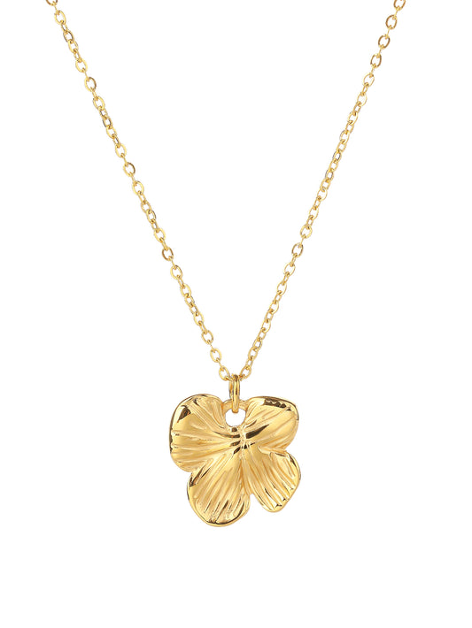 Stainless Steel Plum Blossom Necklace - Minimalist Design, Elegant Style - YUZENG-jewelrystore.com