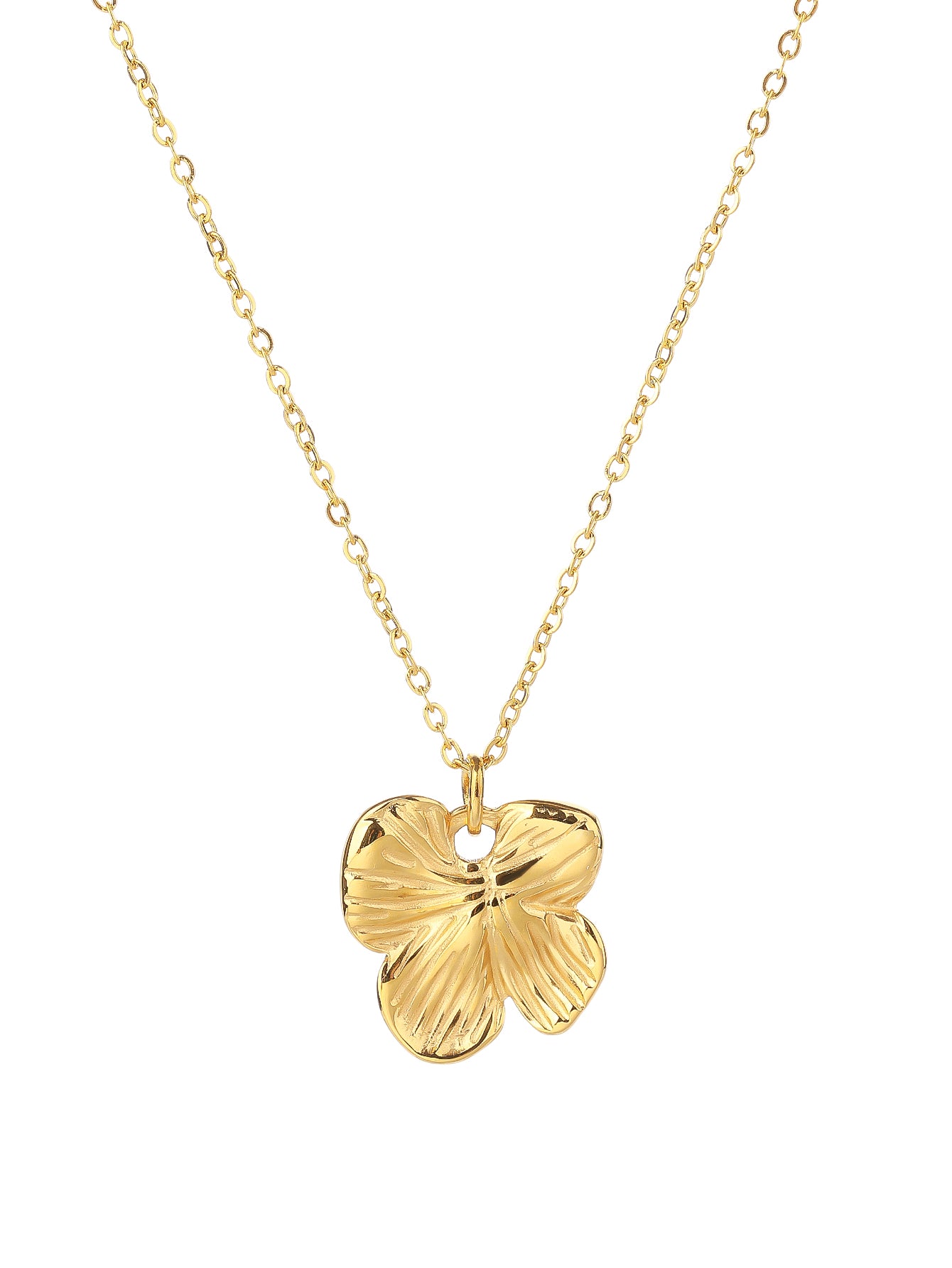 Stainless Steel Plum Blossom Necklace - Minimalist Design, Elegant Style - YUZENG-jewelrystore.com
