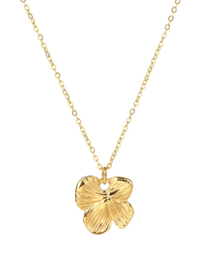 Stainless Steel Plum Blossom Necklace - Minimalist Design, Elegant Style - YUZENG-jewelrystore.com