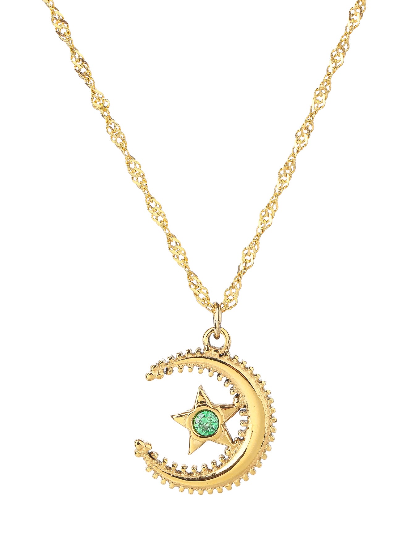 Fashion stainless steel 18k star and moon pendant necklace for women - YUZENG-jewelrystore.com