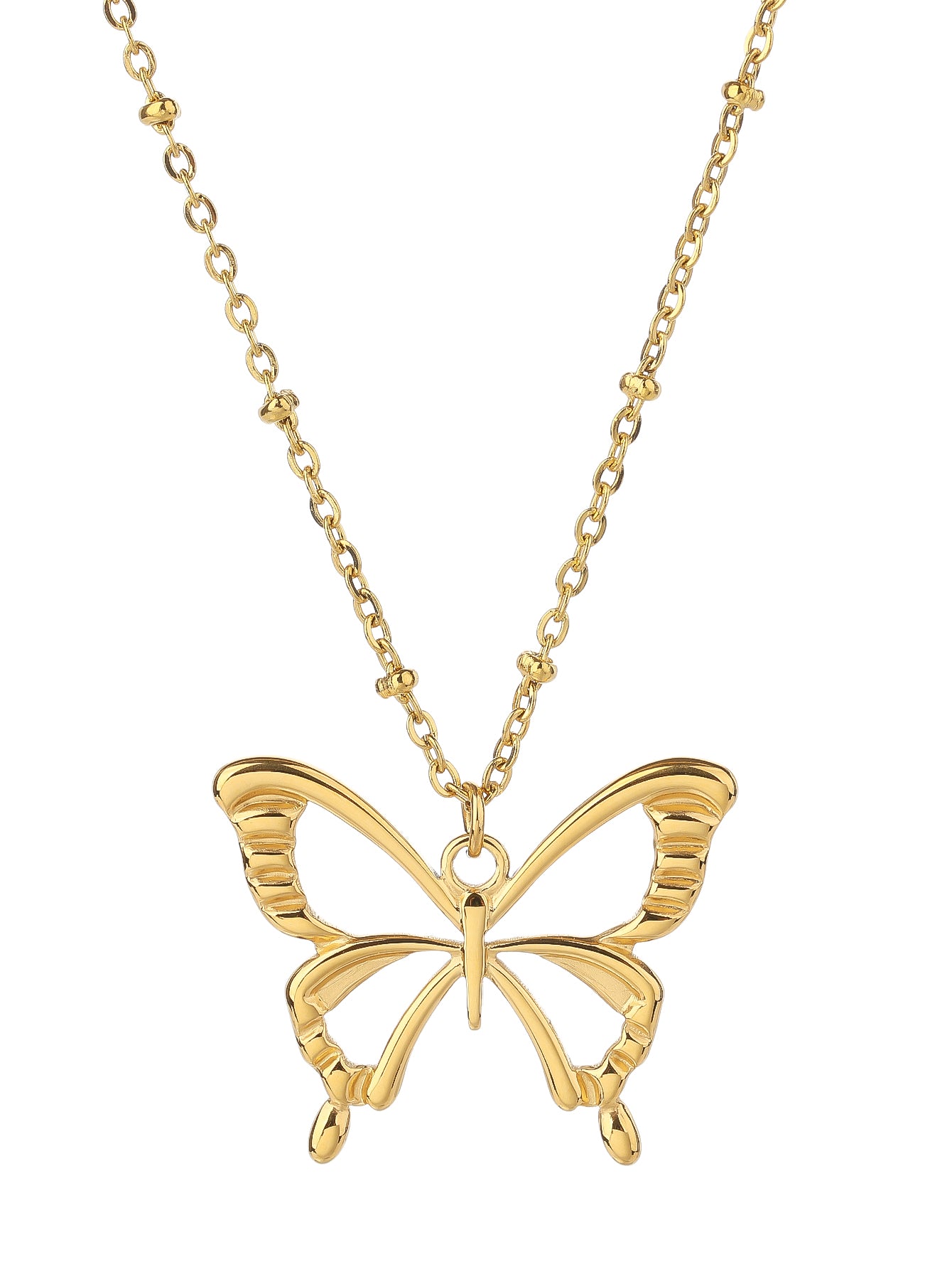 Fashion Stainless Steel 18k Butterfly Pendant Necklace for Women - YUZENG-jewelrystore.com