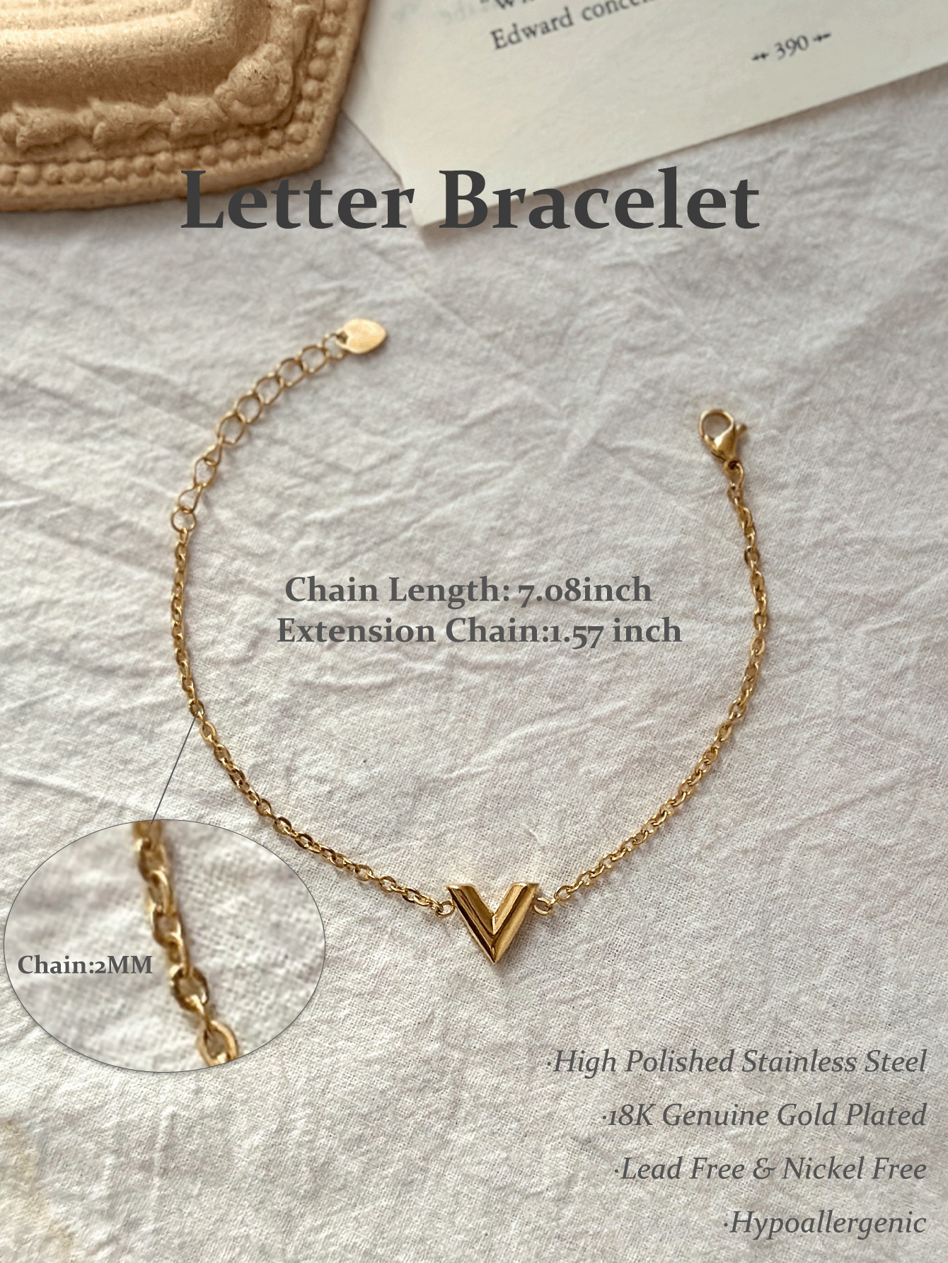 Stainless Steel Light Luxury Letter Pendant Necklace 18k Gold - YUZENG-jewelrystore.com