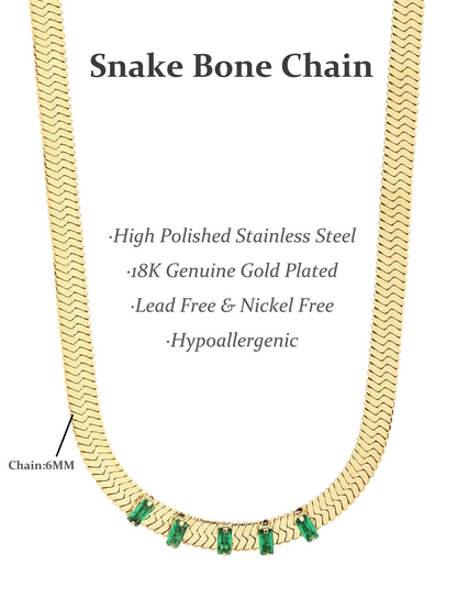 Women's Clavicle Chain Snake Bone Chain, Stainless Steel 18k Vacuum Gold Plated Jewelry - YUZENG-jewelrystore.com