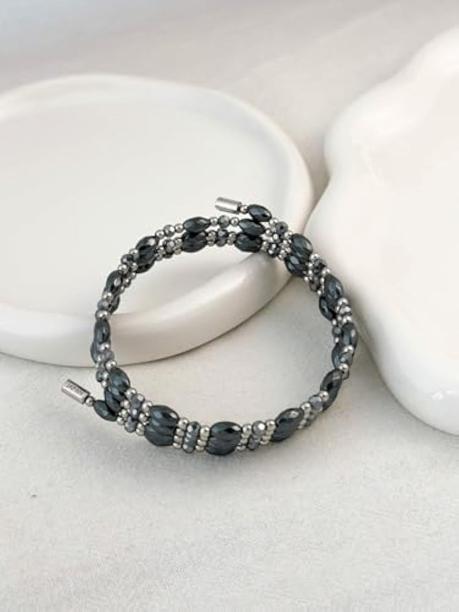 Magnetic Therapy Necklace - 1300-1600 Gauss Hematite Necklace for Men, Black Obsidian Magnetic Necklace for Pain Relief & Energy Boost