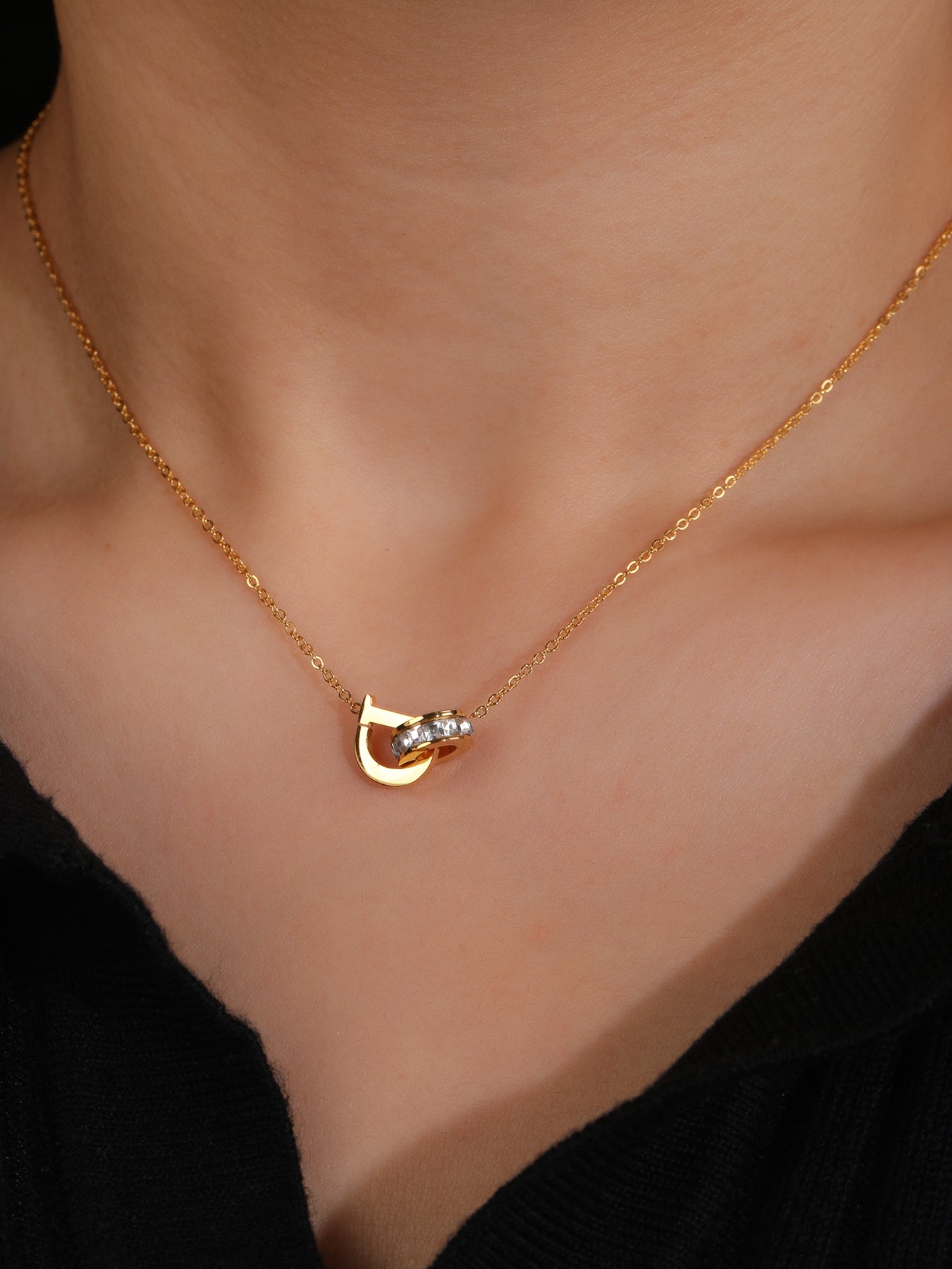 Stylish Stainless Steel 18K Gold Plated Letter D Necklace, Uniquely Charming - YUZENG-jewelrystore.com