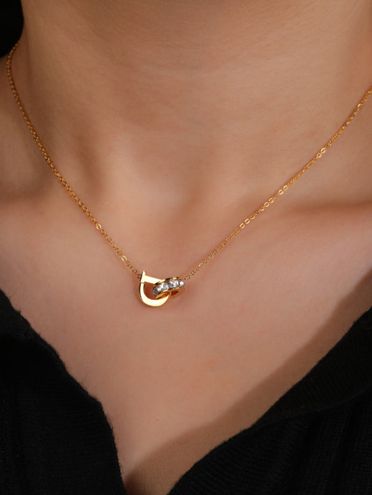 Stylish Stainless Steel 18K Gold Plated Letter D Necklace, Uniquely Charming - YUZENG-jewelrystore.com