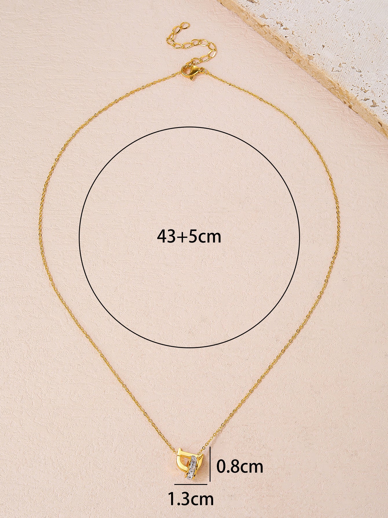 Stylish Stainless Steel 18K Gold Plated Letter D Necklace, Uniquely Charming - YUZENG-jewelrystore.com