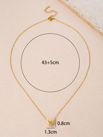 Stylish Stainless Steel 18K Gold Plated Letter D Necklace, Uniquely Charming - YUZENG-jewelrystore.com